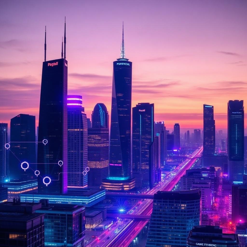 A smart city skyline
